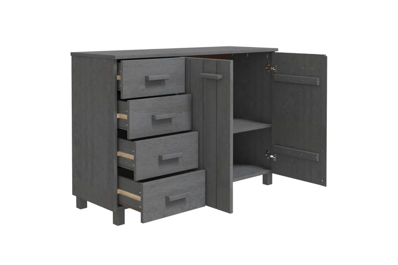 skænk 113x40x80 cm massivt fyrretræ mørkegrå - Grå - Opbevaring - Opbevaringsmøbler - Skænke & sideboards
