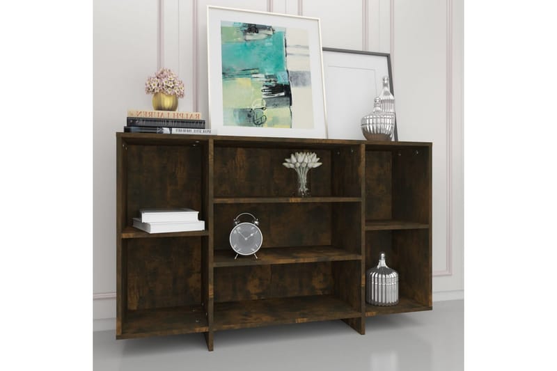 skænk 120x30x75 cm spånplade røget egetræsfarve - Brun - Skænke & sideboards