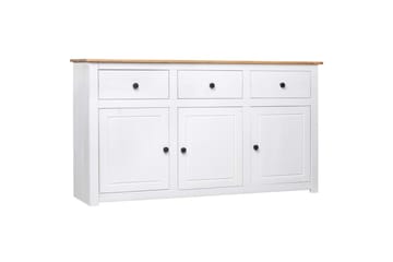 Skænk 135 x 40 x 80 cm massivt fyrretræ Panama hvid - Hvid - Opbevaring - Opbevaringsmøbler - Skænke & sideboards