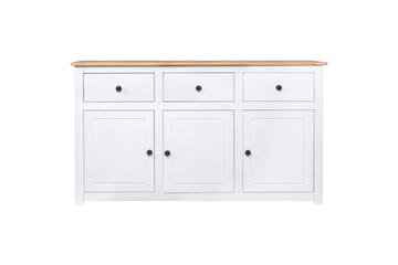 Skænk 135 x 40 x 80 cm massivt fyrretræ Panama hvid - Hvid - Opbevaring - Opbevaringsmøbler - Skænke & sideboards