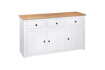 Skænk 135 x 40 x 80 cm massivt fyrretræ Panama hvid - Hvid - Opbevaring - Opbevaringsmøbler - Skænke & sideboards