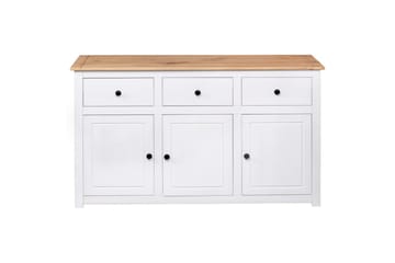 Skænk 135 x 40 x 80 cm massivt fyrretræ Panama hvid - Hvid - Opbevaring - Opbevaringsmøbler - Skænke & sideboards