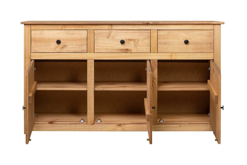 Skænk 135 x 40 x 80 cm massivt fyrretræ Panama - Brun - Skænke & sideboards