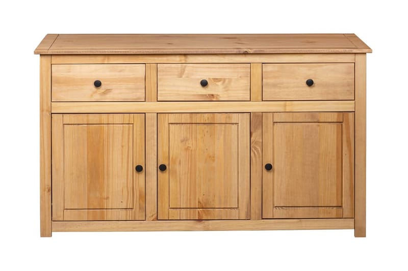 Skænk 135 x 40 x 80 cm massivt fyrretræ Panama - Brun - Skænke & sideboards