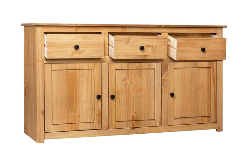 Skænk 135 x 40 x 80 cm massivt fyrretræ Panama - Brun - Skænke & sideboards