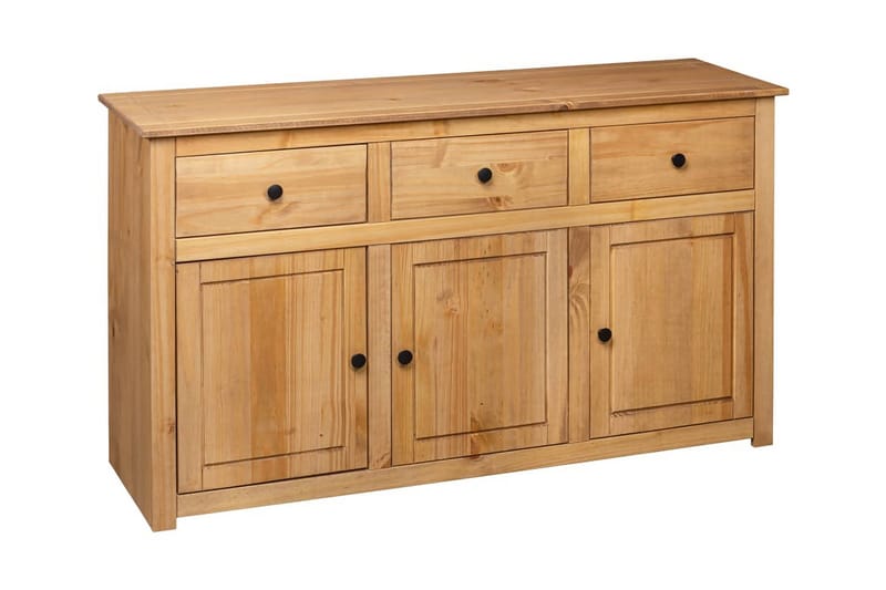 Skænk 135 x 40 x 80 cm massivt fyrretræ Panama - Brun - Skænke & sideboards