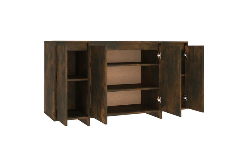 skænk 135x41x75 cm spånplade røget egetræsfarve - Brun - Opbevaring - Opbevaringsmøbler - Skænke & sideboards