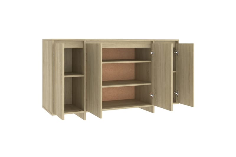 skænk 135x41x75 cm spånplade sonoma-eg - Beige - Opbevaring - Opbevaringsmøbler - Skænke & sideboards