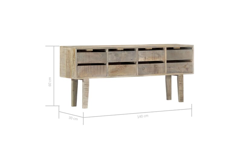 Skænk 140 X 30 X 60 Cm Massivt Mangotræ - Brun - Skænke & sideboards