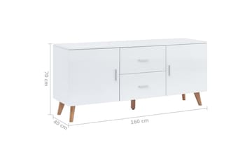Skænk 160 X 40 X 70 Cm Mdf Hvid - Hvid - Opbevaring - Opbevaringsmøbler - Skænke & sideboards