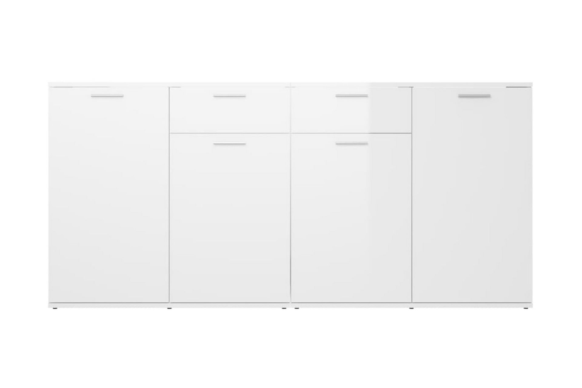 skænk 160x36x75 cm spånplade hvid højglans - Hvid - Opbevaring - Opbevaringsmøbler - Skænke & sideboards