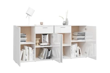 skænk 160x36x75 cm spånplade hvid højglans - Hvid - Opbevaring - Opbevaringsmøbler - Skænke & sideboards