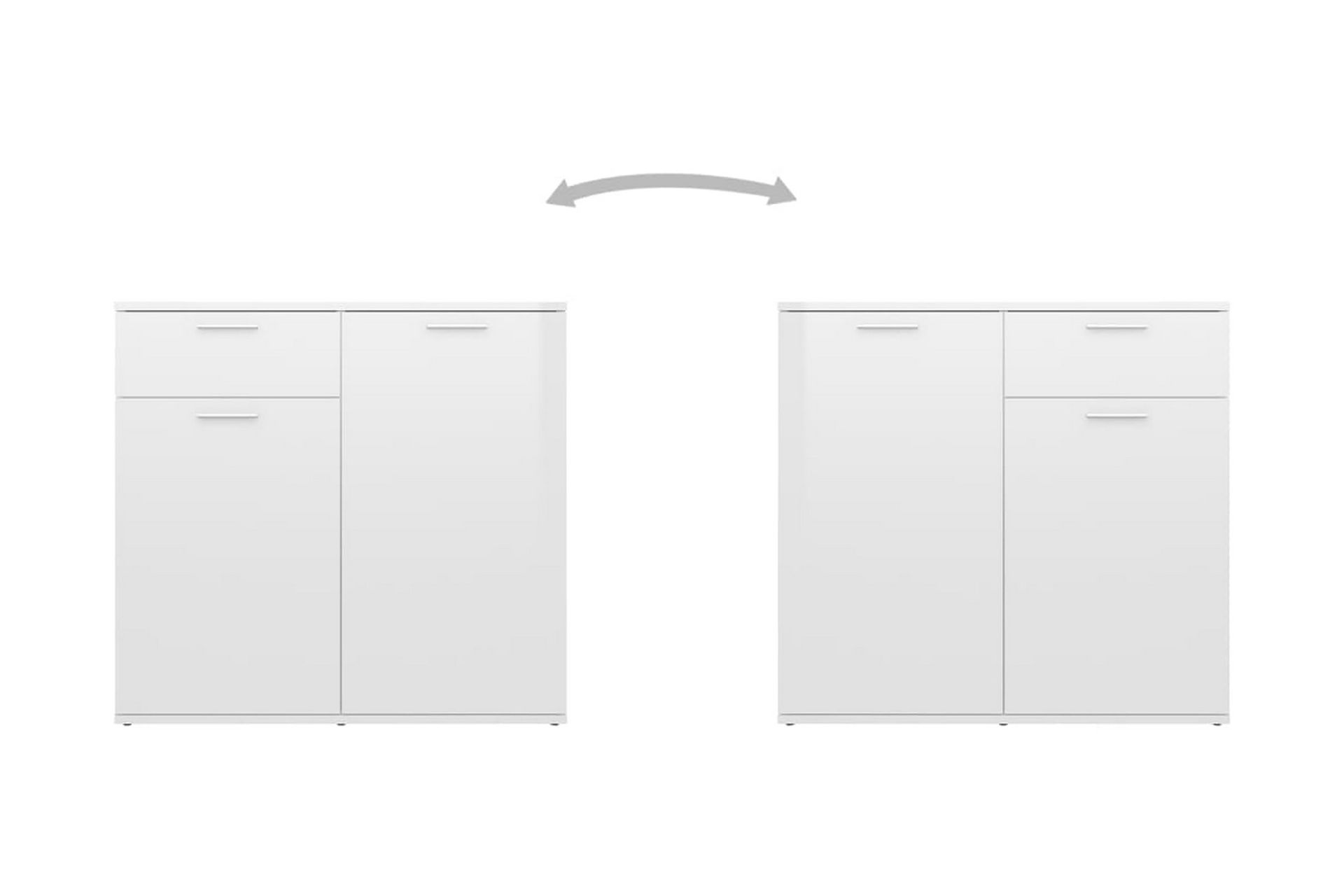 skænk 160x36x75 cm spånplade hvid højglans - Hvid - Opbevaring - Opbevaringsmøbler - Skænke & sideboards