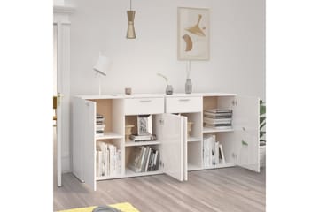 skænk 160x36x75 cm spånplade hvid højglans - Hvid - Opbevaring - Opbevaringsmøbler - Skænke & sideboards