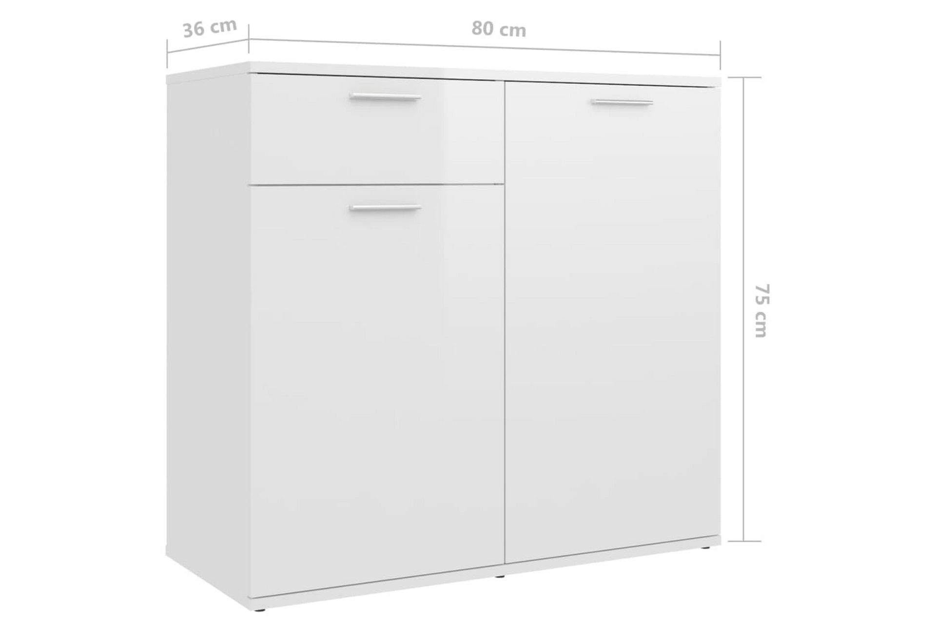 skænk 160x36x75 cm spånplade hvid højglans - Hvid - Opbevaring - Opbevaringsmøbler - Skænke & sideboards