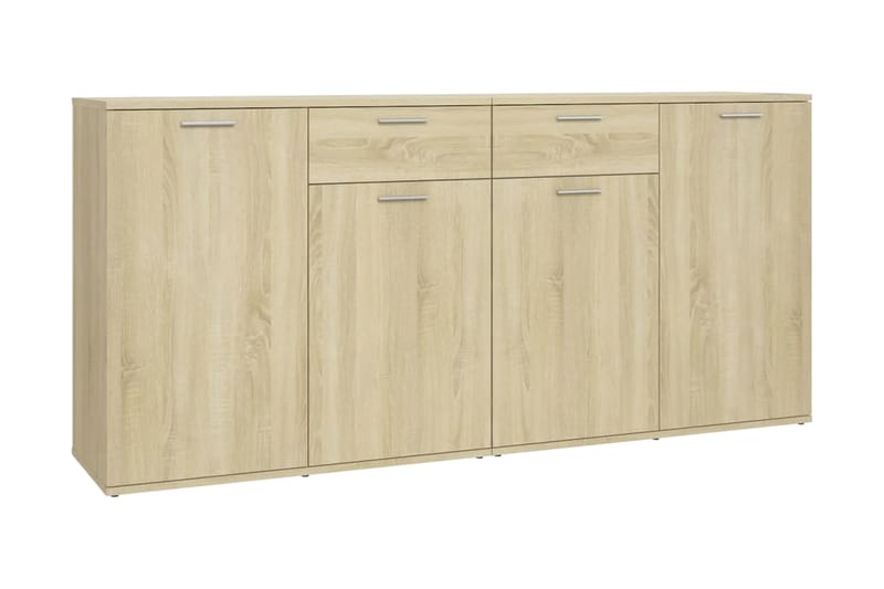 skænk 160x36x75 cm spånplade sonoma-eg - Brun - Skænke & sideboards