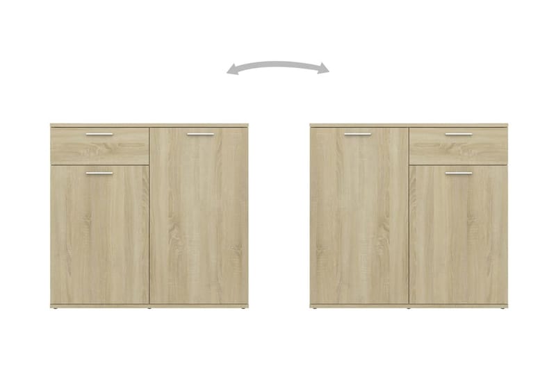 skænk 160x36x75 cm spånplade sonoma-eg - Brun - Skænke & sideboards