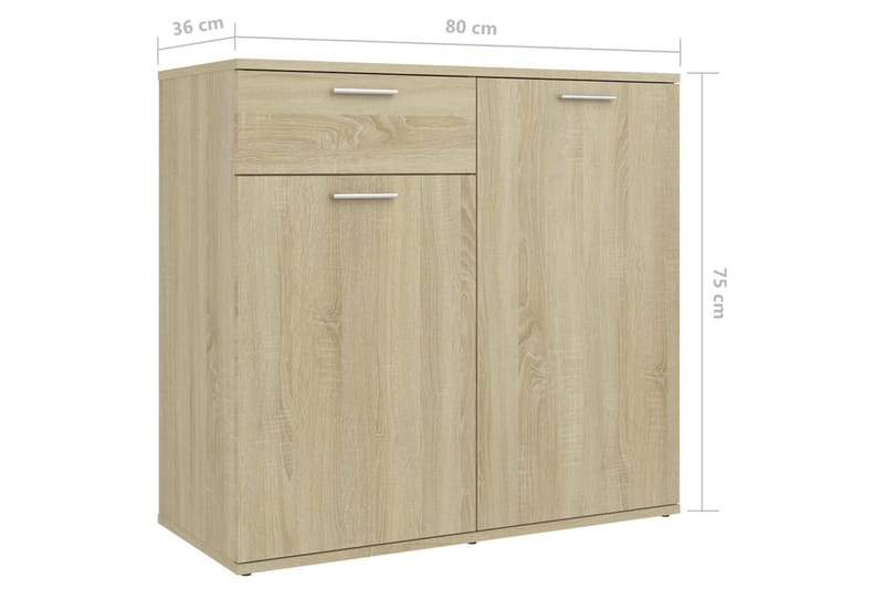 skænk 160x36x75 cm spånplade sonoma-eg - Brun - Skænke & sideboards