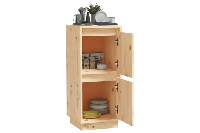 skænk 31,5x34x75 cm massivt fyrretræ - Brun - Skænke & sideboards