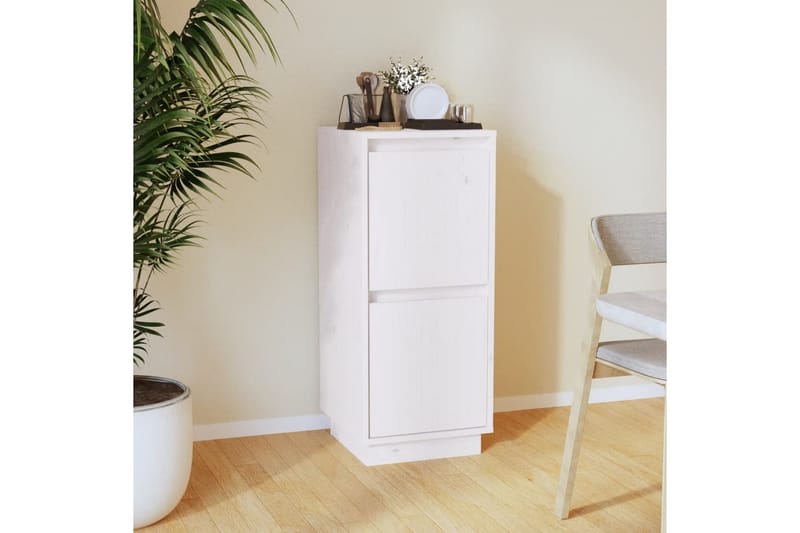 skænk 31,5x34x75 cm massivt fyrretræ hvid - Hvid - Opbevaring - Opbevaringsmøbler - Skænke & sideboards