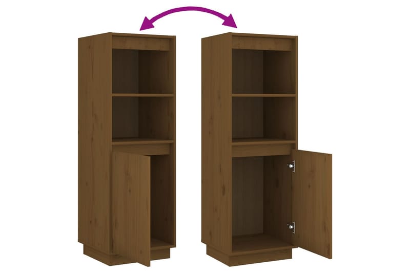 skænk 37x34x110 cm massivt fyrretræ gyldenbrun - Brun - Opbevaring - Opbevaringsmøbler - Skænke & sideboards
