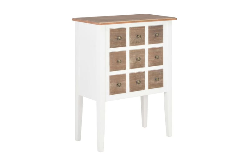 Skænk 54 X 30 X 80 Cm Massivt Træ Hvid - Hvid - Opbevaring - Opbevaringsmøbler - Skænke & sideboards