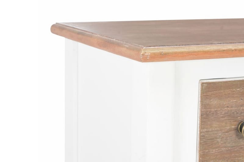 Skænk 54 X 30 X 80 Cm Massivt Træ Hvid - Hvid - Opbevaring - Opbevaringsmøbler - Skænke & sideboards