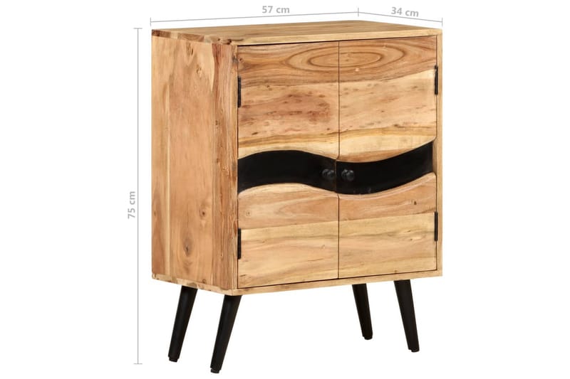 skænk 57x34x75 cm massivt akacietræ - Skænke & sideboards