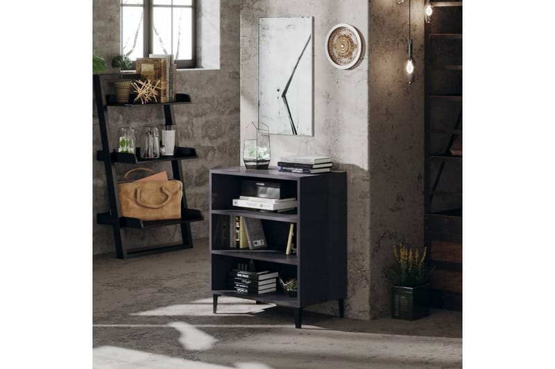 skænk 57x35x70 cm spånplade grå højglans - Grå - Opbevaring - Opbevaringsmøbler - Skænke & sideboards