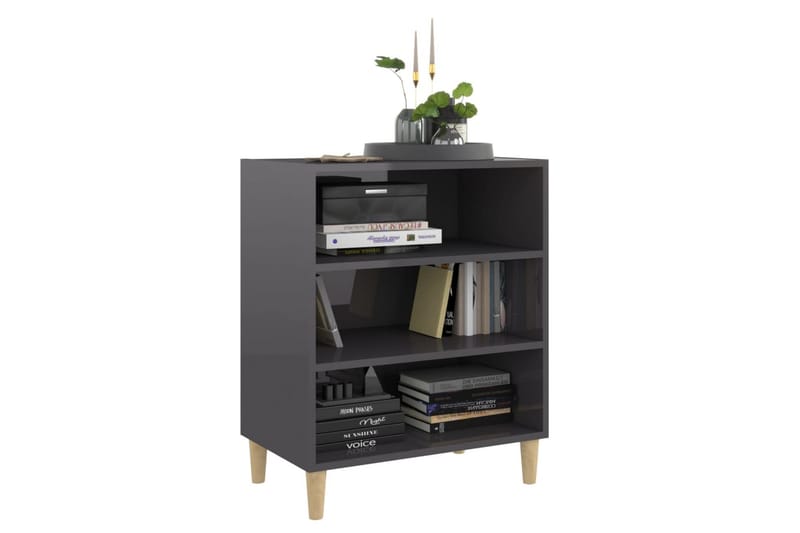 skænk 57x35x70 cm spånplade grå højglans - Grå - Opbevaring - Opbevaringsmøbler - Skænke & sideboards
