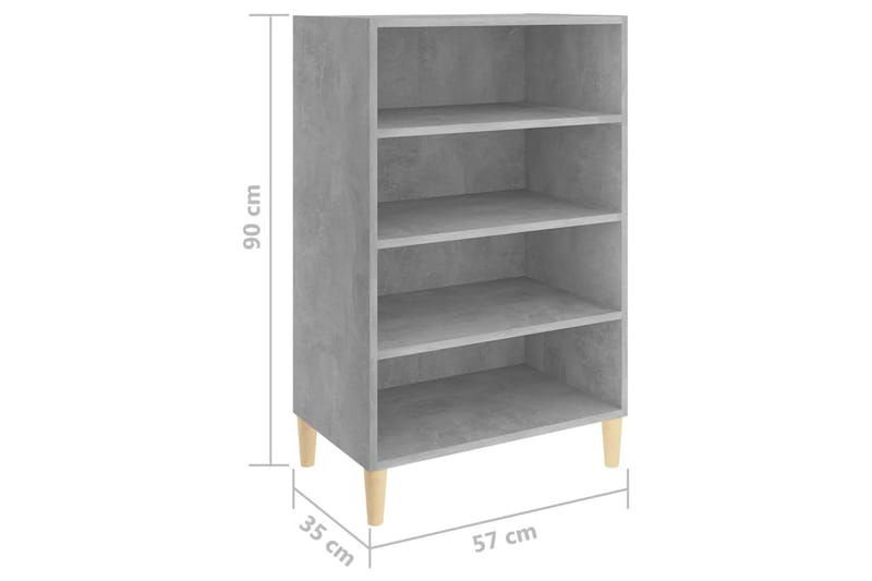 skænk 57x35x90 cm spånplade betongrå - Grå - Opbevaring - Opbevaringsmøbler - Skænke & sideboards