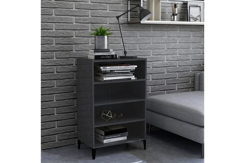skænk 57x35x90 cm spånplade grå højglans - Grå - Opbevaring - Opbevaringsmøbler - Skænke & sideboards