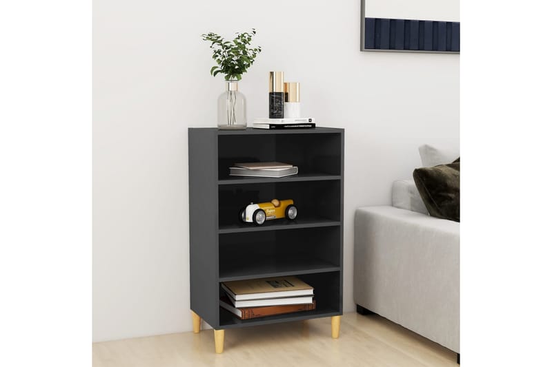 skænk 57x35x90 cm spånplade grå højglans - Grå - Opbevaring - Opbevaringsmøbler - Skænke & sideboards