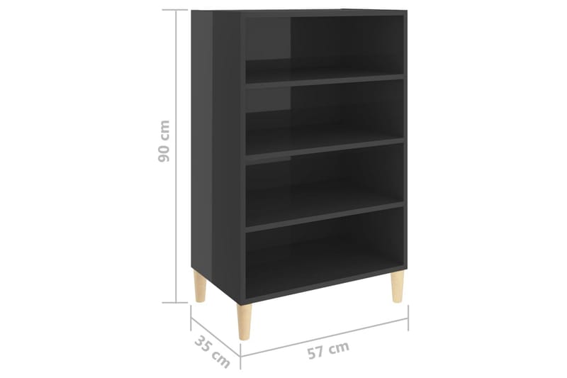 skænk 57x35x90 cm spånplade grå højglans - Grå - Opbevaring - Opbevaringsmøbler - Skænke & sideboards
