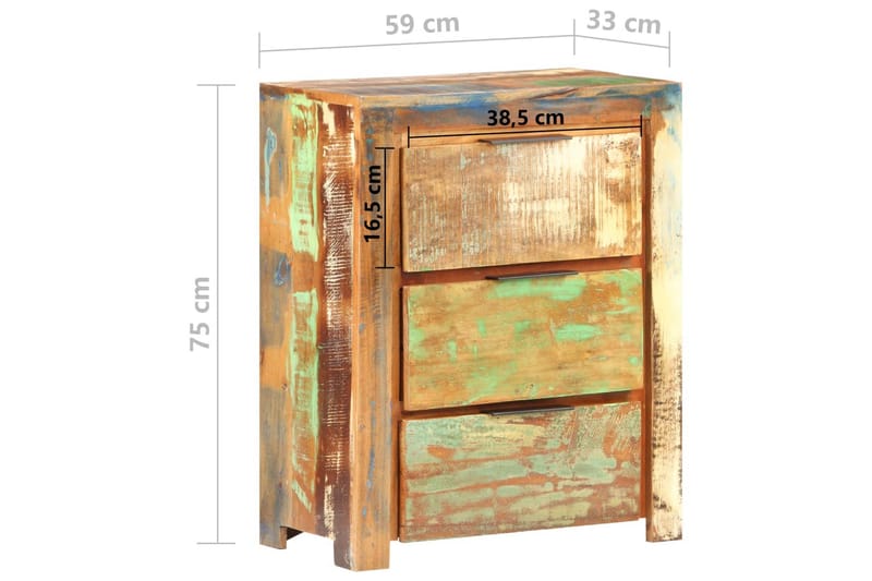 Skænk 59X33X75 cm Massivt Genbrugstræ - Flerfarvet - Opbevaring - Opbevaringsmøbler - Skænke & sideboards