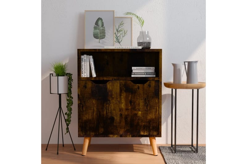 skænk 60x30x72 cm spånplade røget eg - Brun - Skænke & sideboards