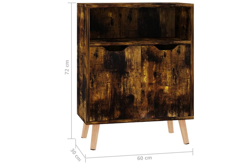 skænk 60x30x72 cm spånplade røget eg - Brun - Skænke & sideboards