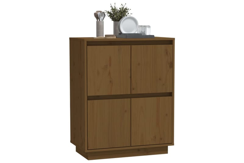 skænk 60x34x75 cm massivt fyrretræ gyldenbrun - Brun - Opbevaring - Opbevaringsmøbler - Skænke & sideboards