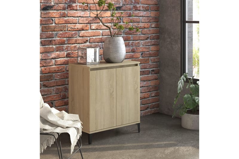 skænk 60x35x70 cm spånplade sonoma-eg - Brun - Skænke & sideboards