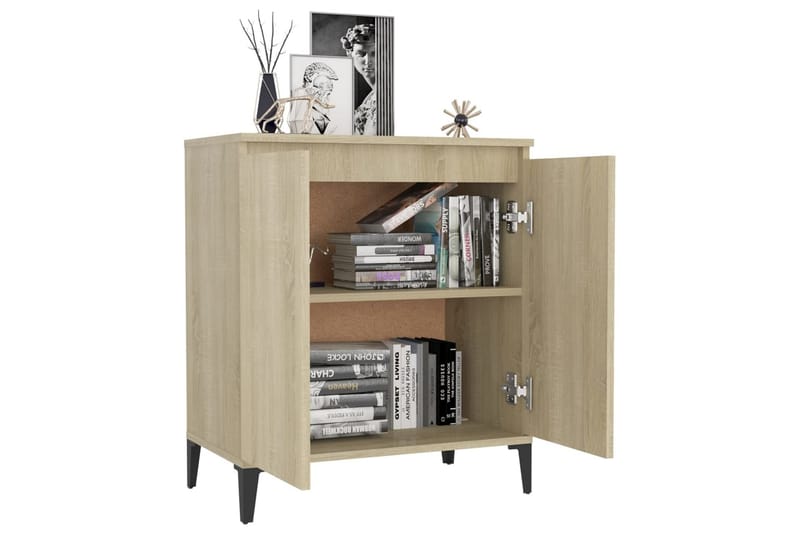 skænk 60x35x70 cm spånplade sonoma-eg - Brun - Skænke & sideboards