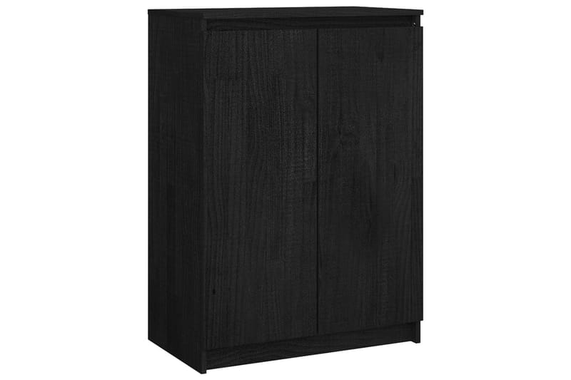 skænk 60x36x84 cm massivt fyrretræ sort - Sort - Skænke & sideboards