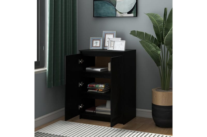 skænk 60x36x84 cm massivt fyrretræ sort - Sort - Opbevaring - Opbevaringsmøbler - Skænke & sideboards