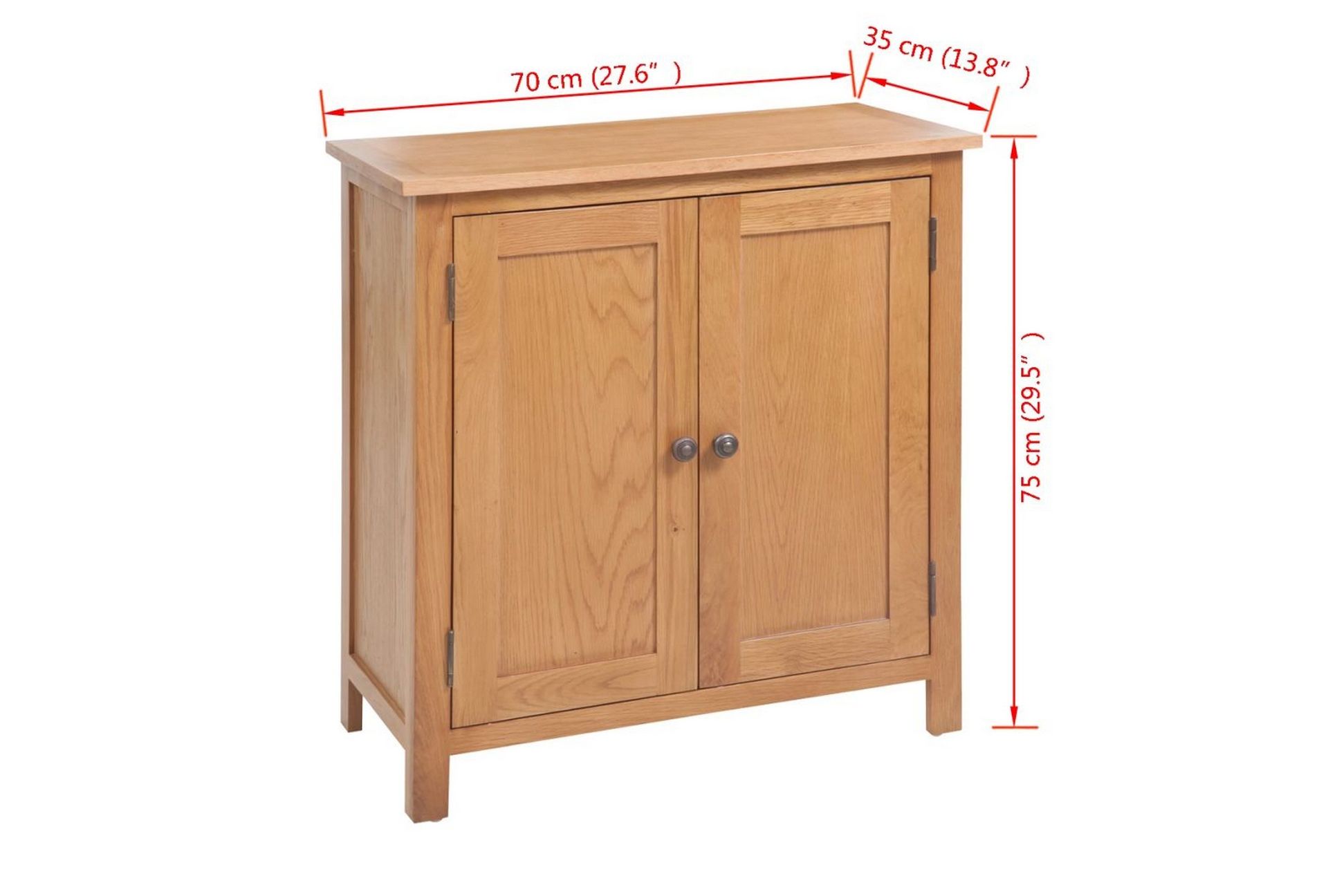 Skænk 70 X 35 X 75 Cm Massivt Egetræ - Brun - Opbevaring - Opbevaringsmøbler - Skænke & sideboards