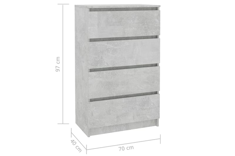 Skænk 70 x 40 x 97 cm spånplade betongrå - Grå - Skænke & sideboards