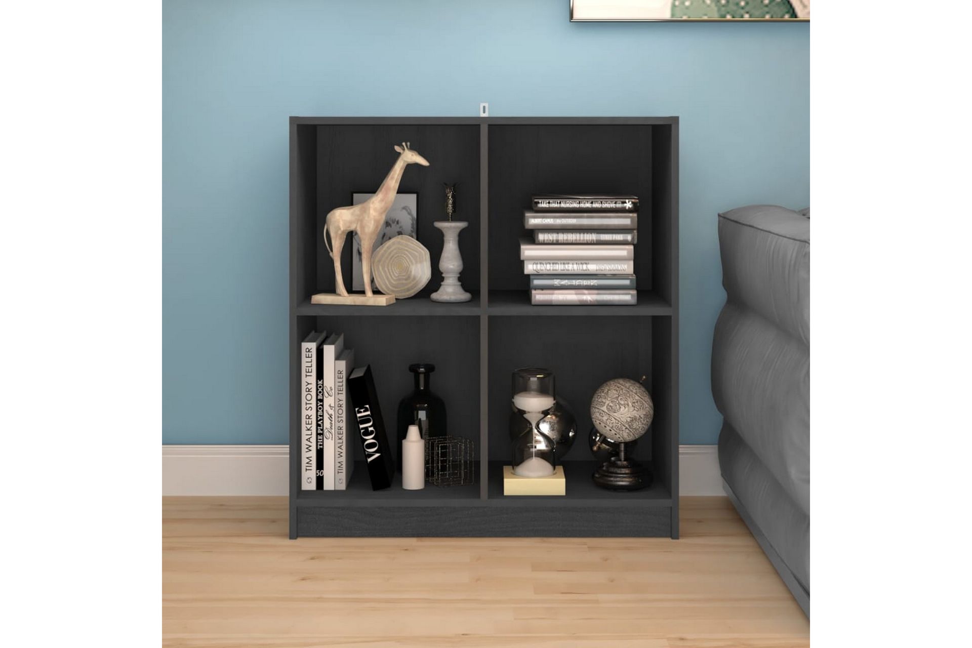 skænk 70x33x76 cm massivt fyrretræ grå - Grå - Opbevaring - Opbevaringsmøbler - Skænke & sideboards