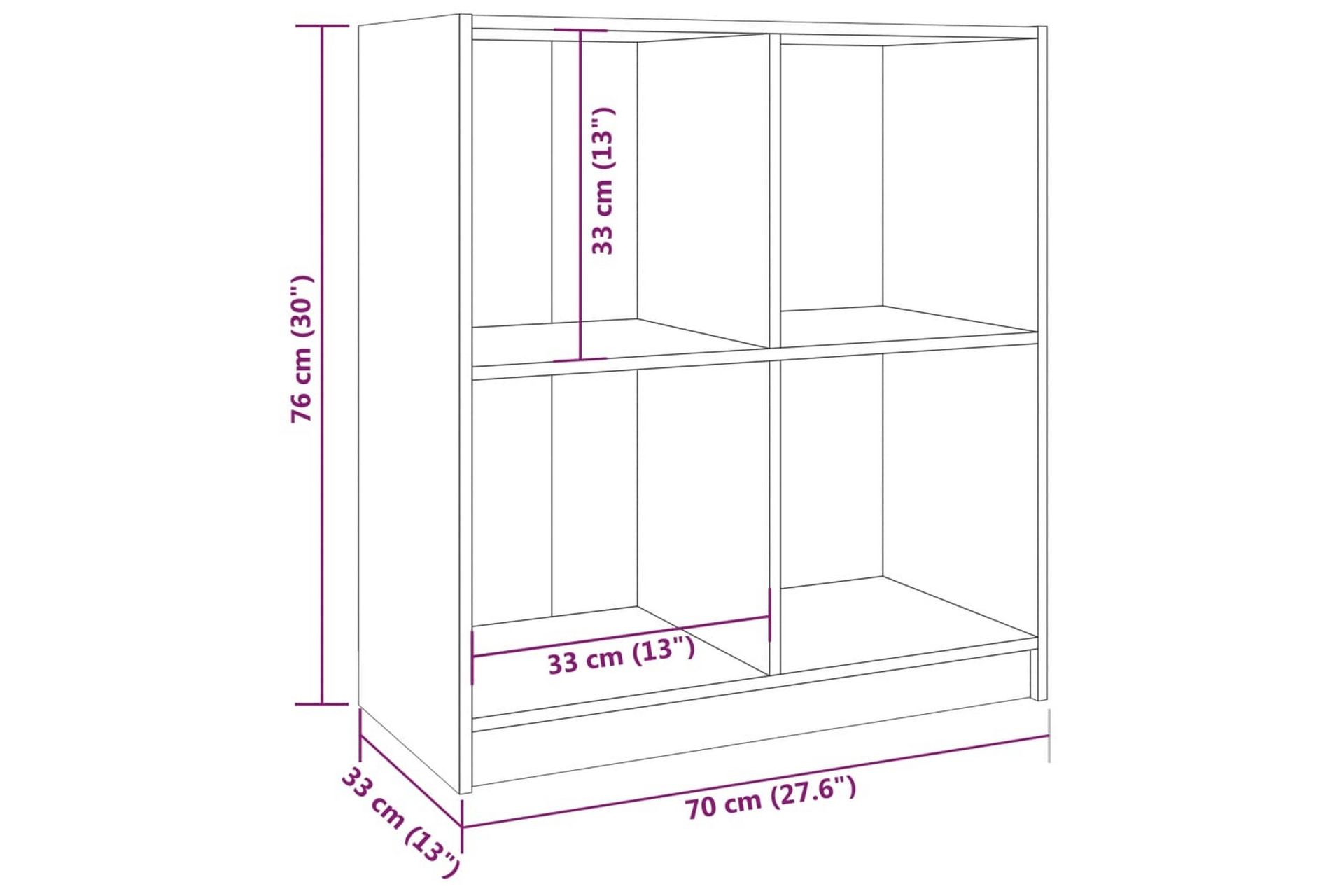 skænk 70x33x76 cm massivt fyrretræ grå - Grå - Opbevaring - Opbevaringsmøbler - Skænke & sideboards