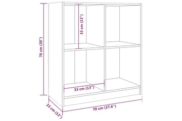 skænk 70x33x76 cm massivt fyrretræ grå - Grå - Opbevaring - Opbevaringsmøbler - Skænke & sideboards