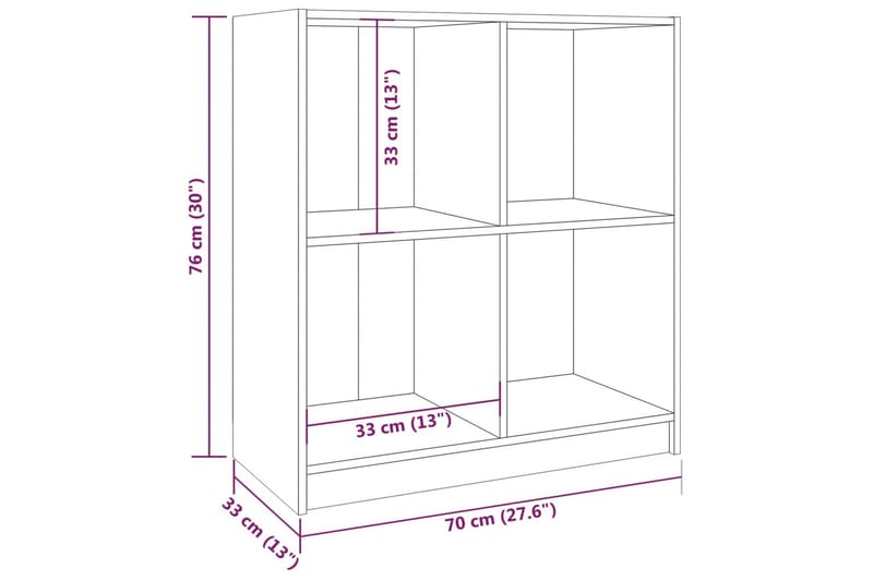skænk 70x33x76 cm massivt fyrretræ grå - Grå - Opbevaring - Opbevaringsmøbler - Skænke & sideboards
