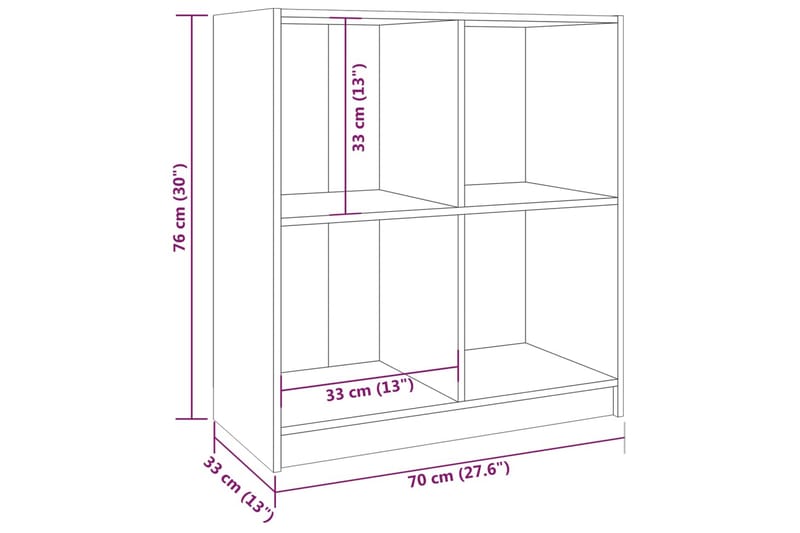 skænk 70x33x76 cm massivt fyrretræ gyldenbrun - Brun - Opbevaring - Opbevaringsmøbler - Skænke & sideboards
