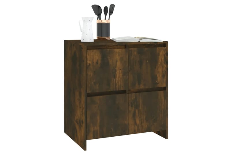 skænk 70x41x75 cm spånplade røget egetræsfarve - Brun - Skænke & sideboards